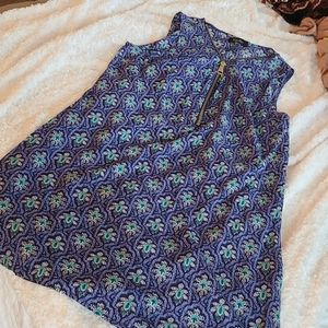 Papillion Zipper Front Shift Dress